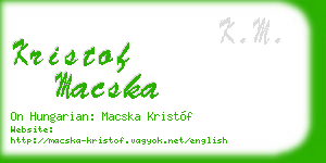 kristof macska business card
