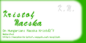 kristof macska business card
